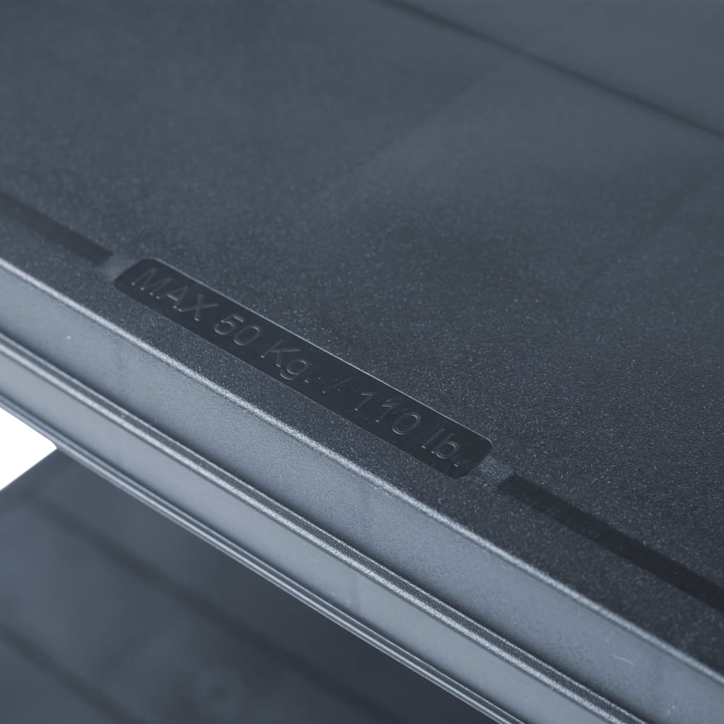 Storage Shelf Racks 2 Pcs Black 250 Kg Plastic