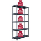 Storage Shelf Racks 2 Pcs Black 250 Kg Plastic
