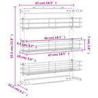 3-Tier Pull-out Kitchen Wire Basket Silver 47x15.5x55.5 cm