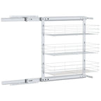3-Tier Pull-out Kitchen Wire Basket Silver 47x25x56 cm