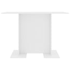 Dining Table White 110x60x75 cm Engineered Wood
