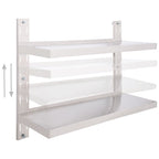 2-Tier Floating Wall Shelf Stainless Steel 100x30 cm