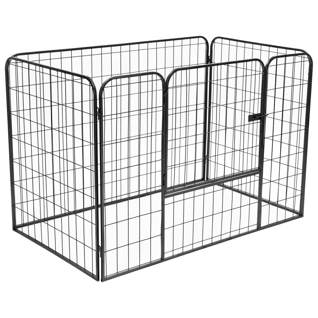 Heavy Duty Dog Playpen Black 120X80X70 Cm Steel