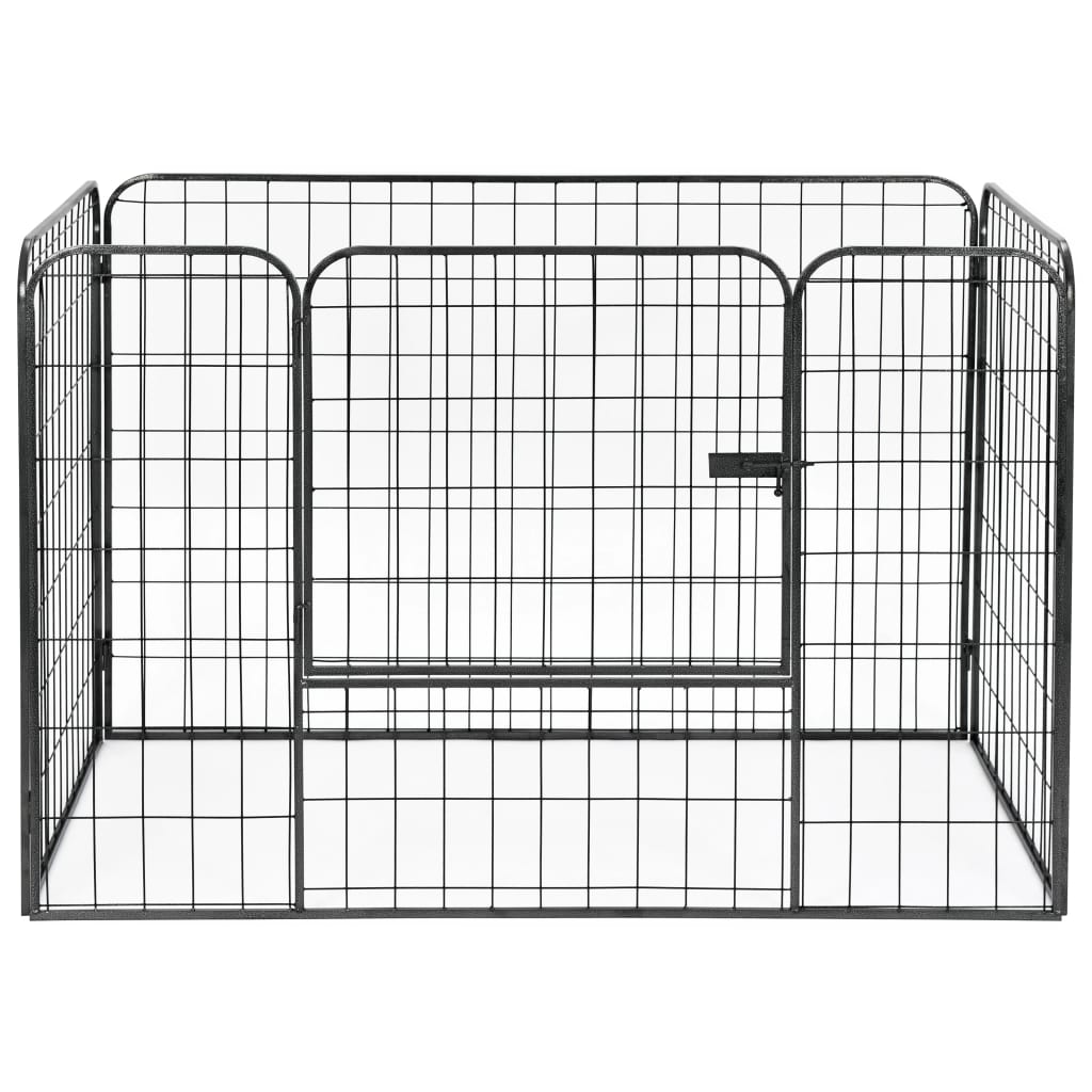 Heavy Duty Dog Playpen Black 120X80X70 Cm Steel