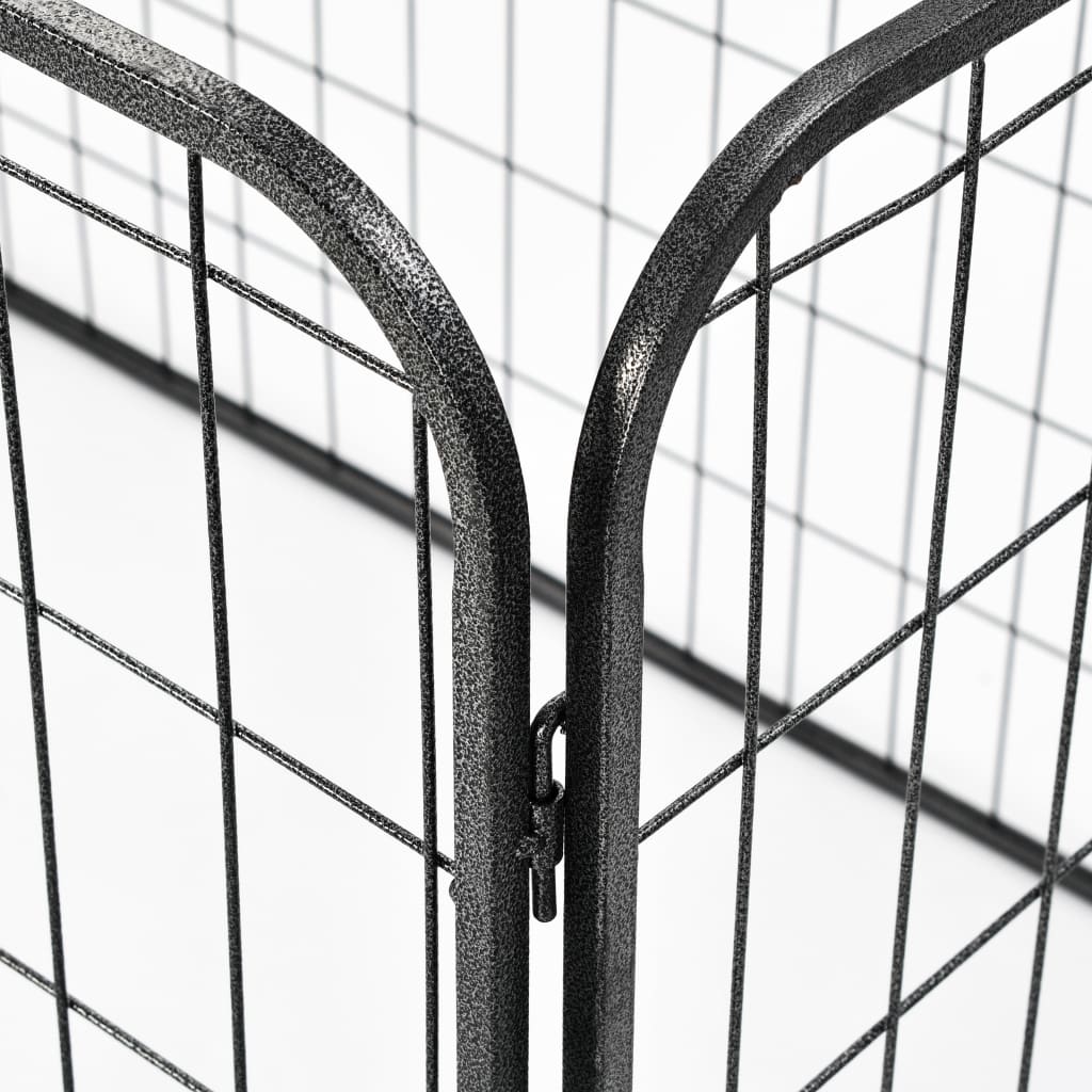 Heavy Duty Dog Playpen Black 120X80X70 Cm Steel