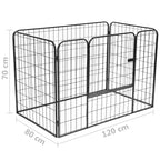 Heavy Duty Dog Playpen Black 120X80X70 Cm Steel