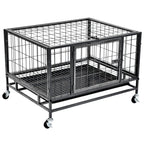 Heavy Duty Dog Cage With Wheels Steel