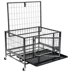 Heavy Duty Dog Cage With Wheels Steel