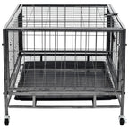 Heavy Duty Dog Cage With Wheels Steel