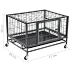 Heavy Duty Dog Cage With Wheels Steel