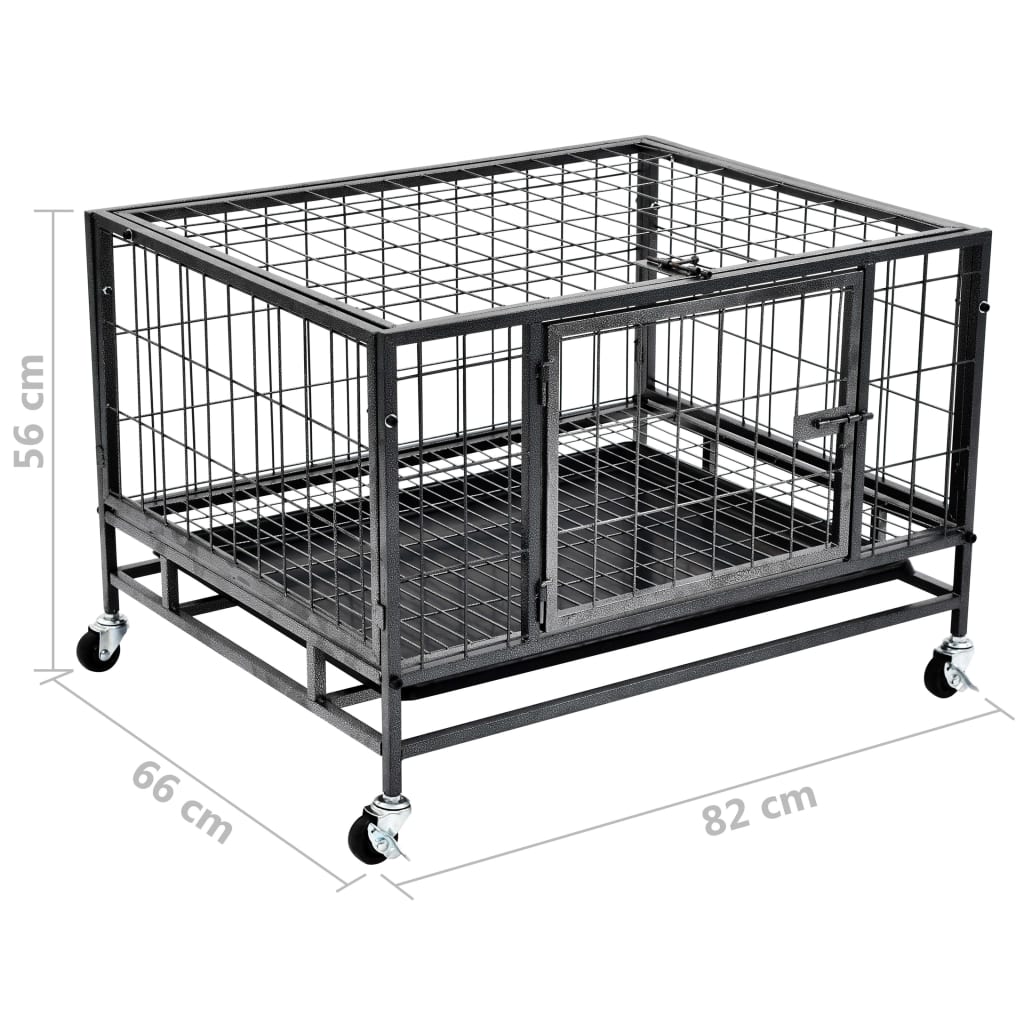 Heavy Duty Dog Cage With Wheels Steel