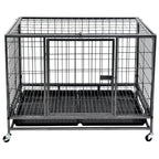 Heavy Duty Dog Cage With Wheels Steel