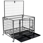 Heavy Duty Dog Cage With Wheels Steel