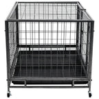 Heavy Duty Dog Cage With Wheels Steel