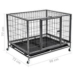 Heavy Duty Dog Cage With Wheels Steel