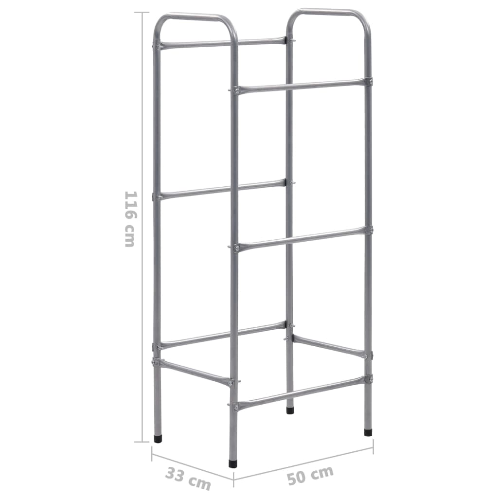 Storage Shelf For 3 Crates Silver Steel