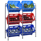 Storage Shelf For 3 Crates Silver Steel