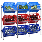 Storage Shelf For 3 Crates Silver Steel