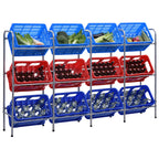 Storage Shelf For 3 Crates Silver Steel