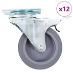 Swivel Casters With Double Brakes 4 Pcs 75 Mm