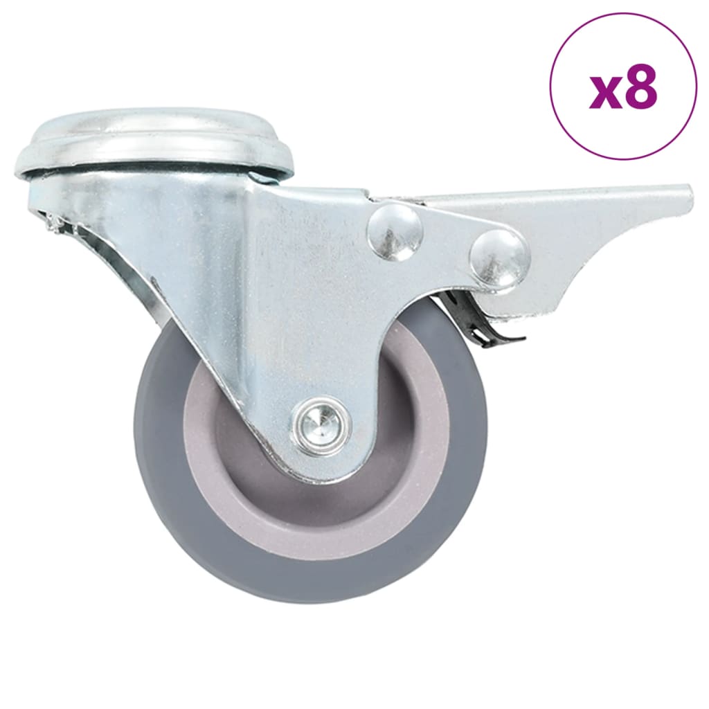8 Pcs Bolt Hole Swivel Casters 50 Mm