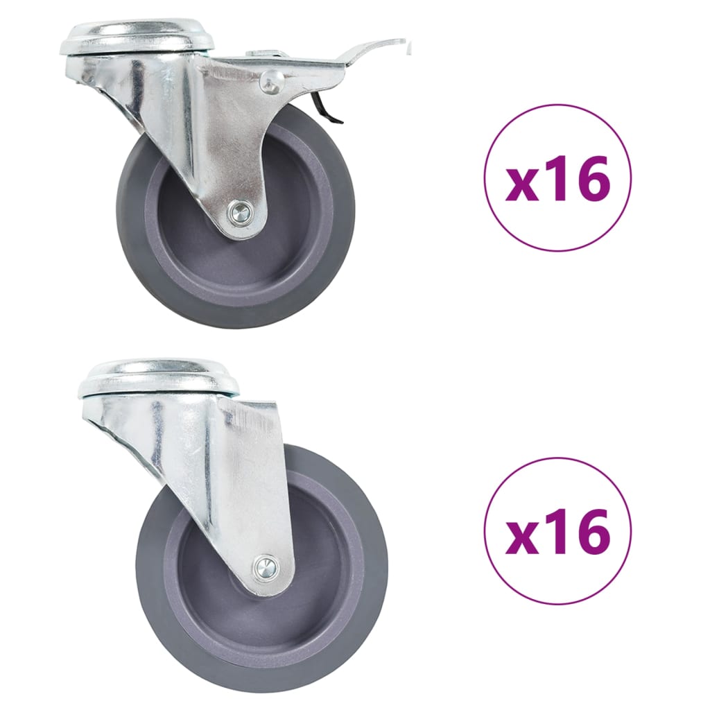 Bolt Hole Swivel Casters 4 Pcs 75 Mm