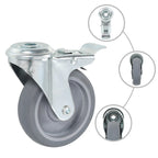 8 Pcs Bolt Hole Swivel Casters 100 Mm