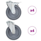 Bolt Hole Swivel Casters 4 Pcs 125 Mm