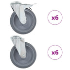 Bolt Hole Swivel Casters 4 Pcs 125 Mm