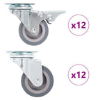 12 Pcs Swivel Casters 50 Mm