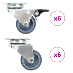 Twin-Wheel Swivel Casters 4 Pcs 50 Mm