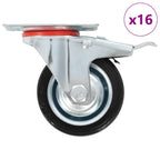Swivel Casters With Double Brakes 4 Pcs 75 Mm