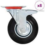 Swivel Casters With Double Brakes 4 Pcs 125 Mm
