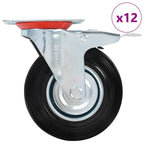 Swivel Casters With Double Brakes 4 Pcs 125 Mm