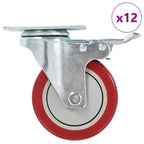 Swivel Casters With Double Brakes 4 Pcs 100 Mm