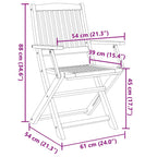 Folding Outdoor Chairs 4 pcs Solid Acacia Wood
