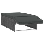 2 Piece Garden Lounge Set with Cushions Poly Rattan Grey