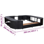 Square Spa Surround Black 268 x 268 x 55 cm Poly Rattan