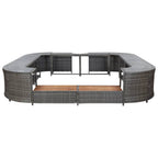 Square Spa Surround Grey 268 x 268 x 55 cm Poly Rattan