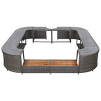 Square Spa Surround Grey 268 x 268 x 55 cm Poly Rattan