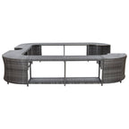 Square Spa Surround Grey 268 x 268 x 55 cm Poly Rattan