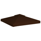 2-Tier Gazebo Top Cover 310 g/m² 3x3 m Brown