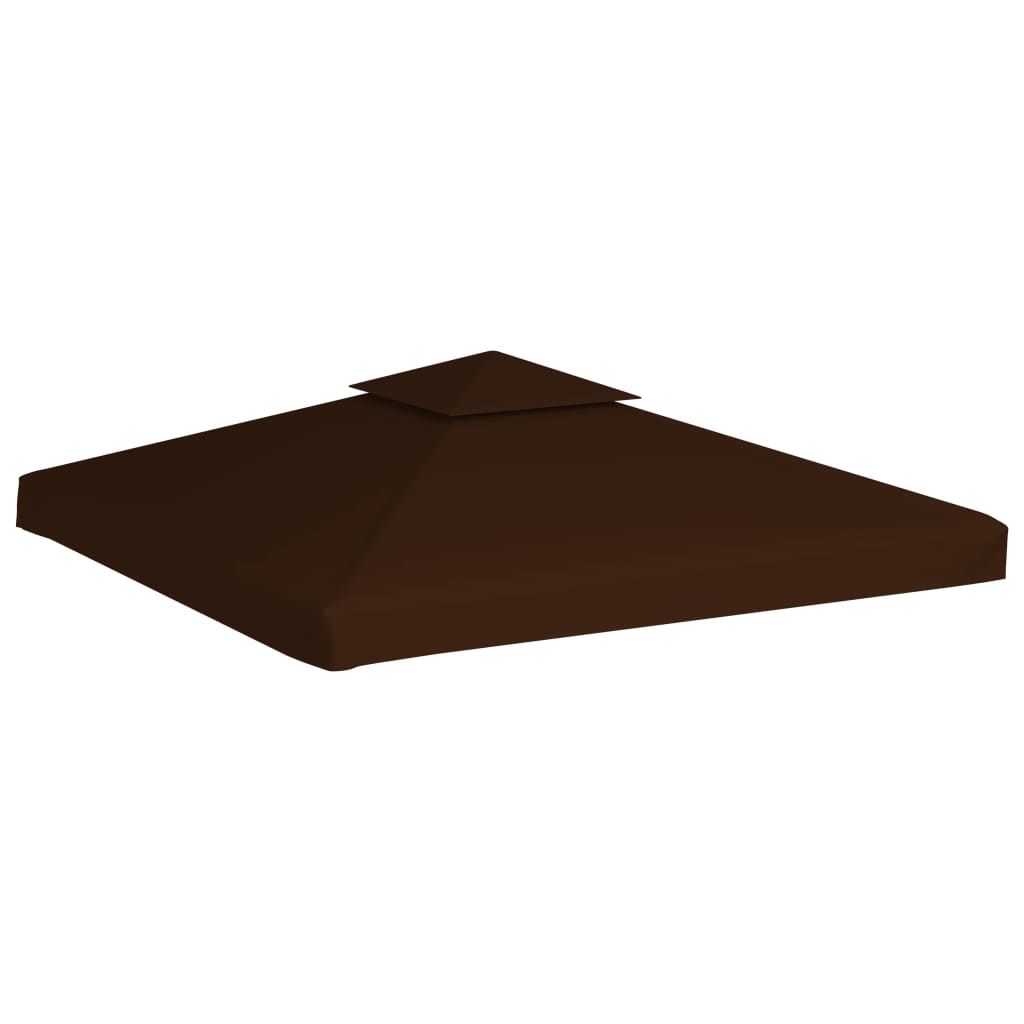 2-Tier Gazebo Top Cover 310 g/m² 3x3 m Brown