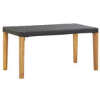 Garden Bench 120 cm Black Poly Rattan and Solid Acacia Wood
