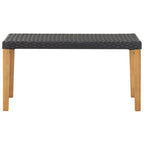 Garden Bench 120 cm Black Poly Rattan and Solid Acacia Wood
