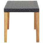 Garden Bench 120 cm Black Poly Rattan and Solid Acacia Wood