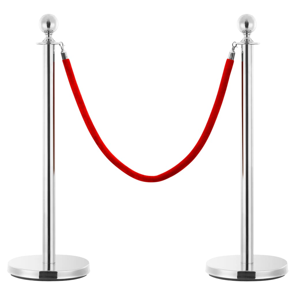 3 Piece Vip Queue Barrier Set Stainless Steel