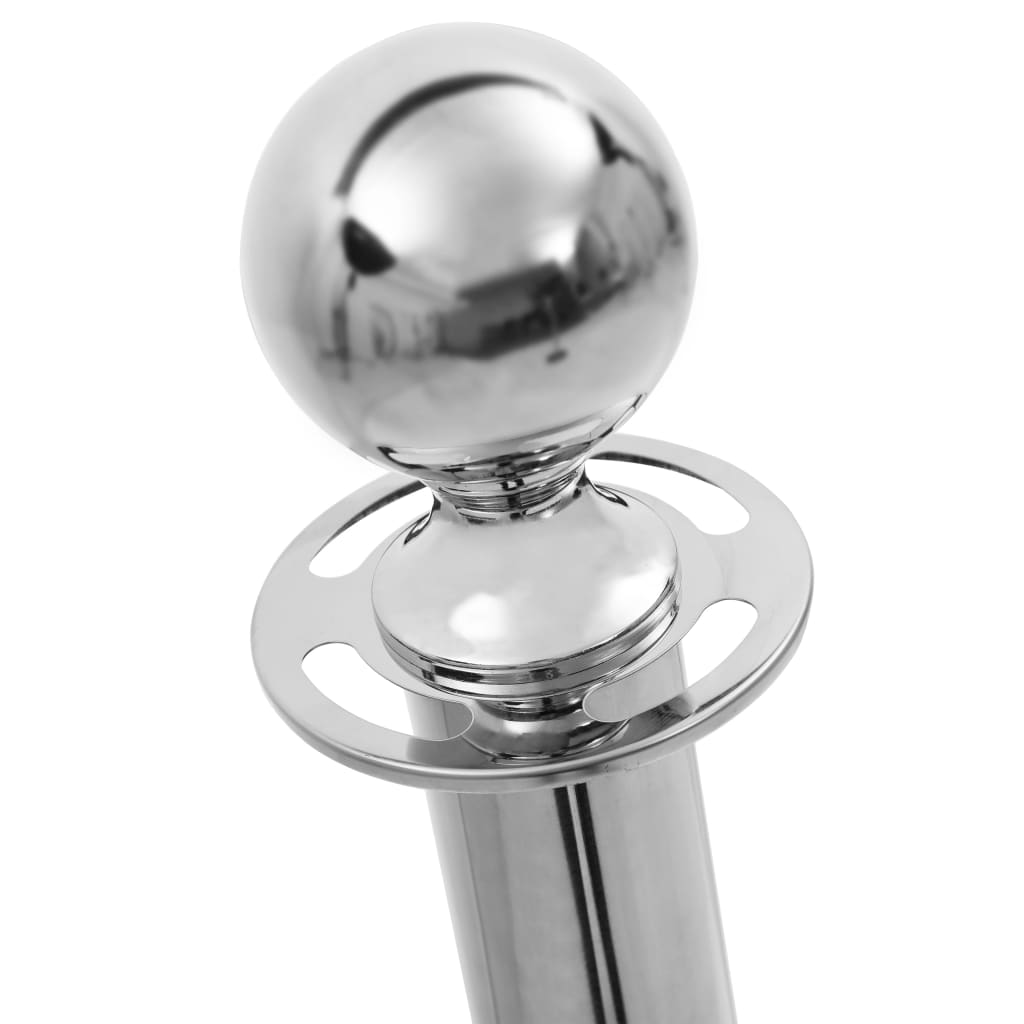 3 Piece Vip Queue Barrier Set Stainless Steel