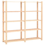 5-Tier Storage Racks 3 Pcs 170X38X170 Cm Solid Pinewood 500 Kg