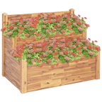 2-Tier Garden Planter 110x75x84 cm Solid Acacia Wood